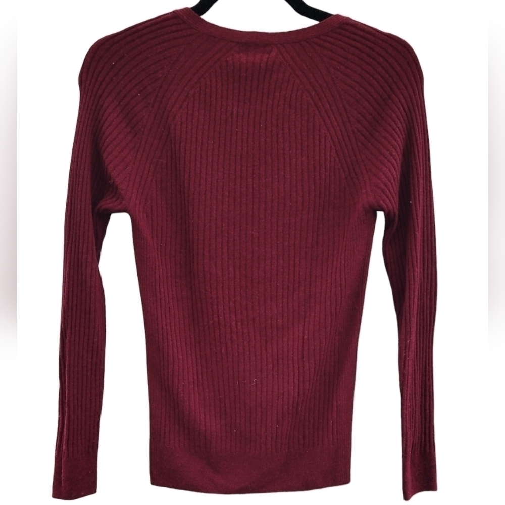 Reiss V-Neck Sweater Women Size XS Plum Purple Red Fine Knit - Picture 4 of 7